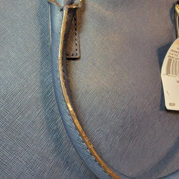 Michael Kors Hamilton Navy Large Tote Genuine Leather Purse MSRP $358 NWT Charm - Picture 6 of 9